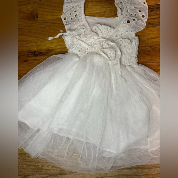 Baby Toddler Girls Embroidered Eyelet Tulle Dress Princess Girl Ruffle 9-12 M - Picture 12 of 13